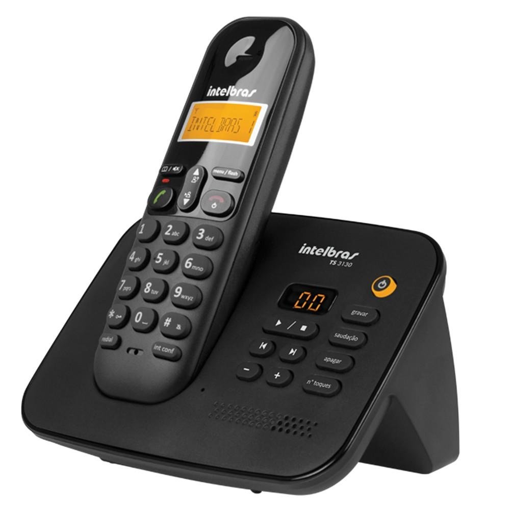 Imagem 3 de 3 do produto Telefone Intelbras sem Fio Secretária Eletrônica TS3130 Preto - 4123130