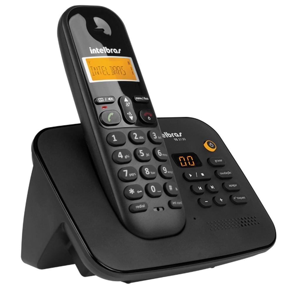 Imagem 2 de 3 do produto Telefone Intelbras sem Fio Secretária Eletrônica TS3130 Preto - 4123130