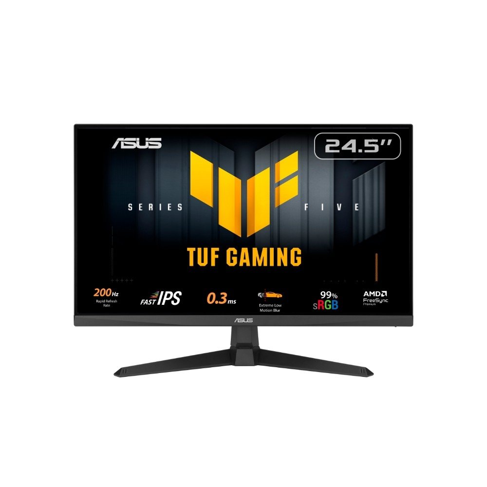 "Monitor Gamer ASUS TUF 25"", Full HD, 200Hz, 0.3ms, Fast IPS, VRR, G-Sync Comp, FreeSync Premium, HDR10, Som Integrado, Preto - VG259Q5A"