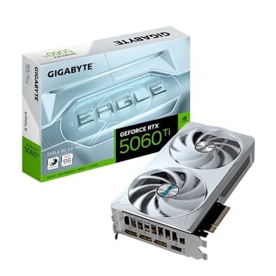  RTX 5060 Ti EAGLEOC ICE 16G Gigabyte NVIDIA GeForce, 16GB GDDR7, 128bits, RGB, DLSS, Ray Tracing - GV-N506TEAGLEOC ICE-16GD