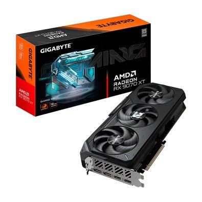  RX 9070 XT GAMING 16G AMD Radeon Gigabyte, 16GB, GDDR6, 256bits, RGB - GV-R9070XTGAMING-16GD