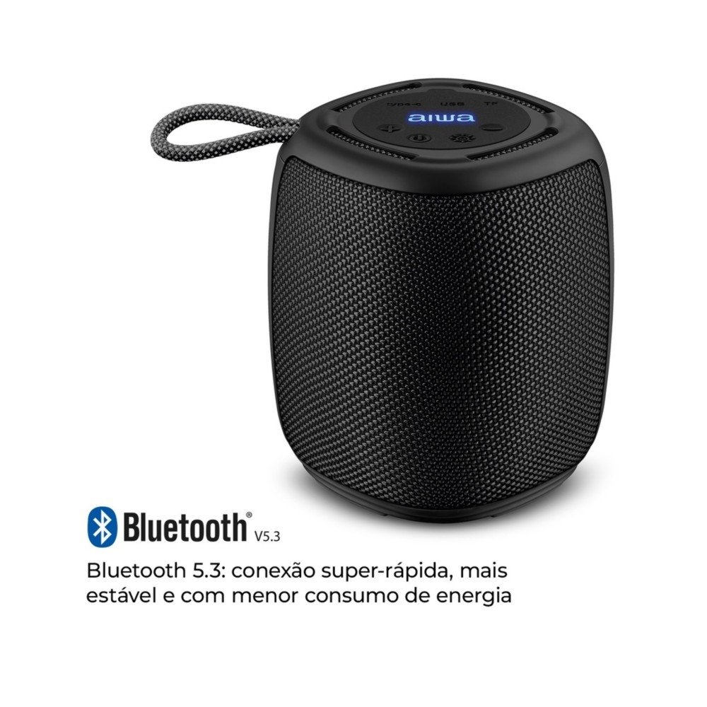 Caixa De Som AIWA Mini Speaker, RGB, IPX4, Bluetooth 5.3, Bivolt, Preto - AWS-SP-03-B - view 7