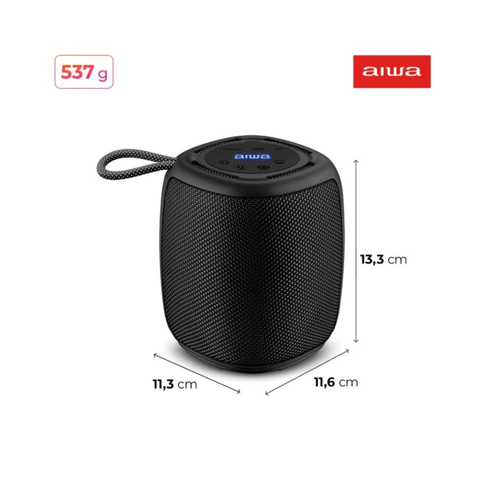 Caixa De Som AIWA Mini Speaker, RGB, IPX4, Bluetooth 5.3, Bivolt, Preto - AWS-SP-03-B - view 11