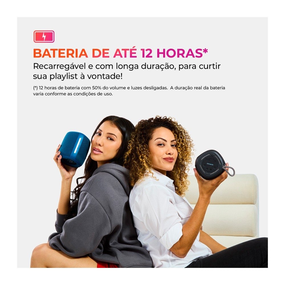 Caixa De Som AIWA Mini Speaker, RGB, IPX4, Bluetooth 5.3, Bivolt, Azul - AWS-SP-03-BL Caixa De Som AIWA Mini Speaker, RGB, IPX4, Bluetooth 5.3, Bivolt, Azul - AWS-SP-03-BL