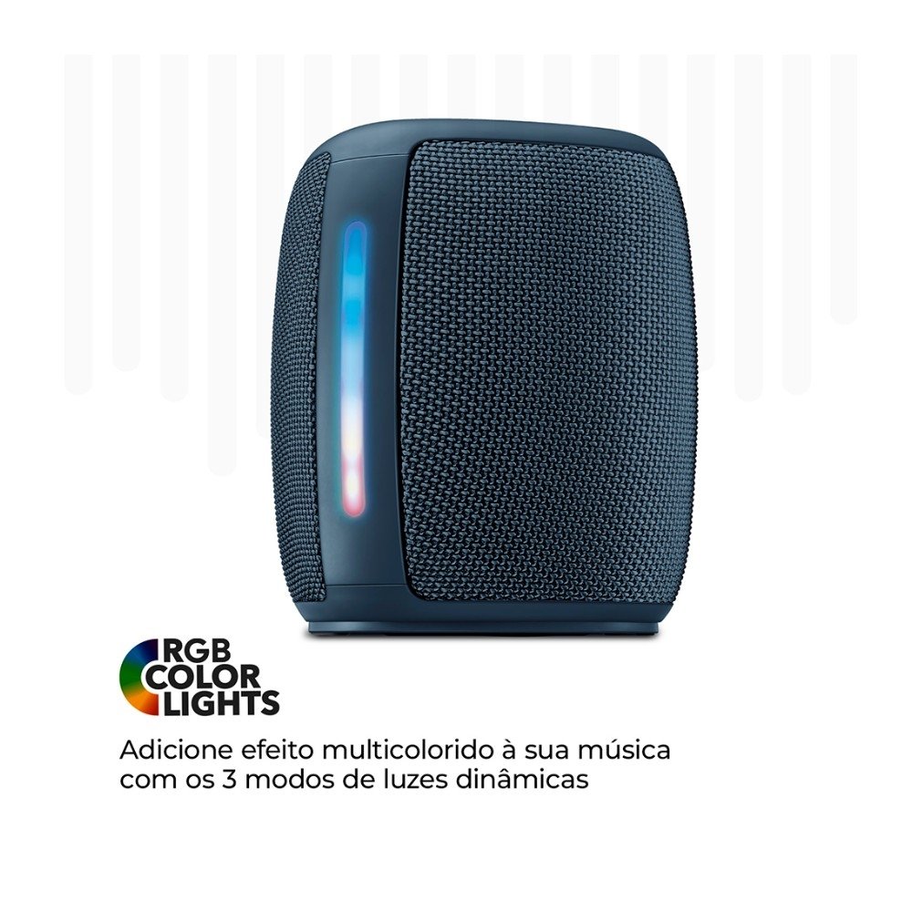 Caixa De Som AIWA Mini Speaker, RGB, IPX4, Bluetooth 5.3, Bivolt, Azul - AWS-SP-03-BL Caixa De Som AIWA Mini Speaker, RGB, IPX4, Bluetooth 5.3, Bivolt, Azul - AWS-SP-03-BL