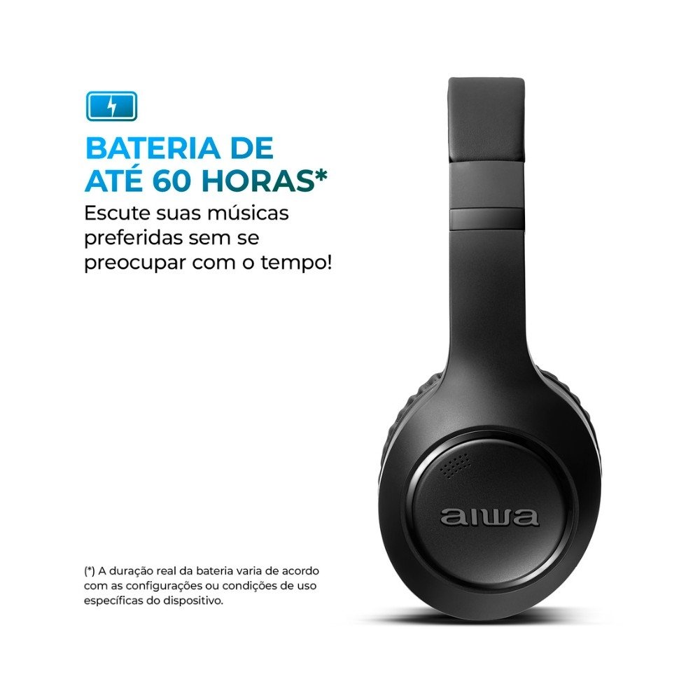 Headphone AIWA, Bluetooth 5.4, Cancelamento de Ruído ANC, Preto - AWS-HP-04-B - view 6