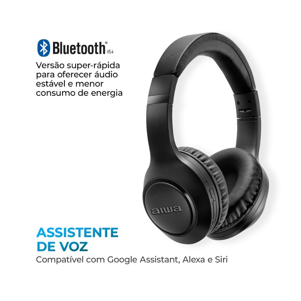 Headphone AIWA, Bluetooth 5.4, Cancelamento de Ruído ANC, Preto - AWS-( Balão.info)-04-B - foto 8