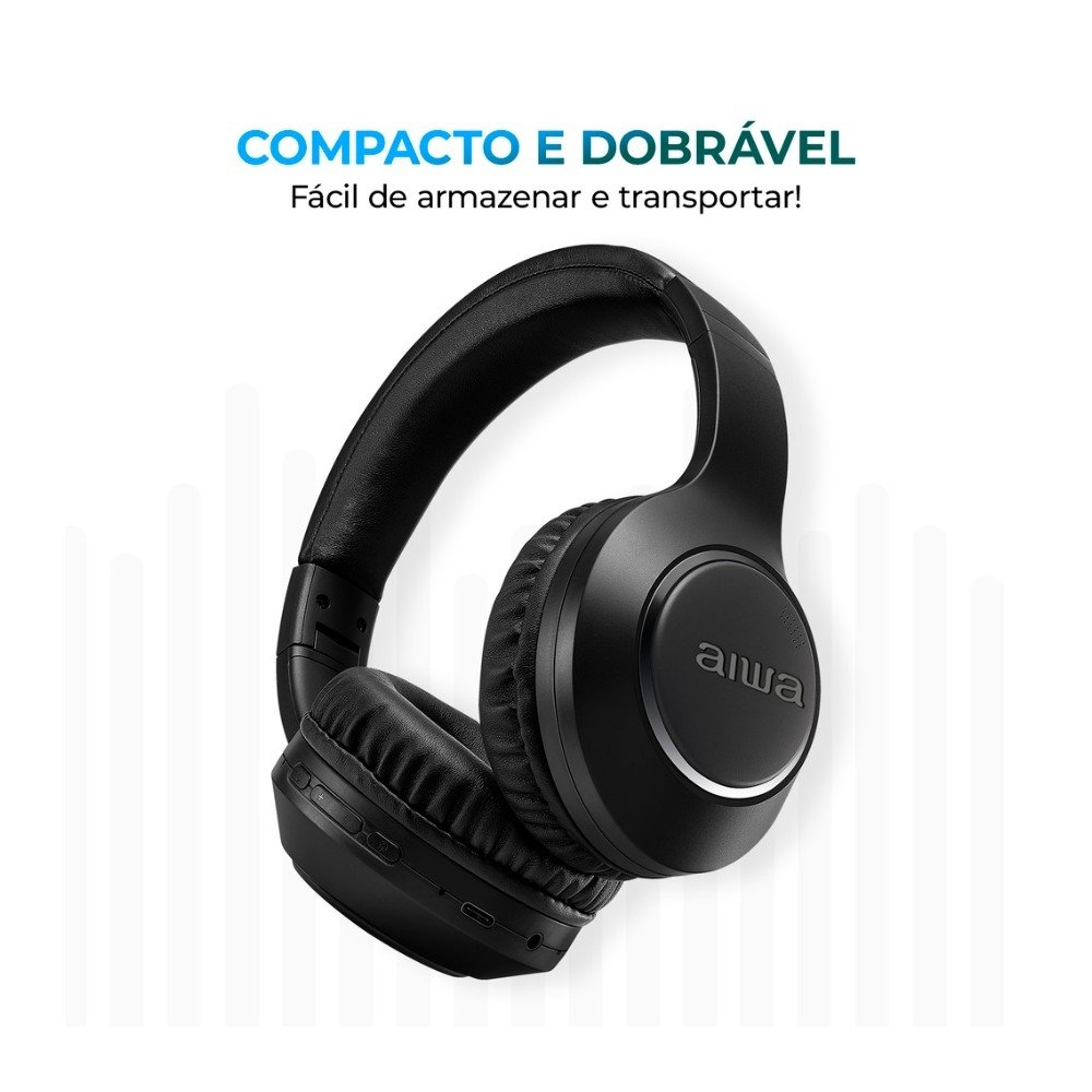Headphone AIWA, Bluetooth 5.4, Cancelamento de Ruído ANC, Preto - AWS-HP-04-B - view 9