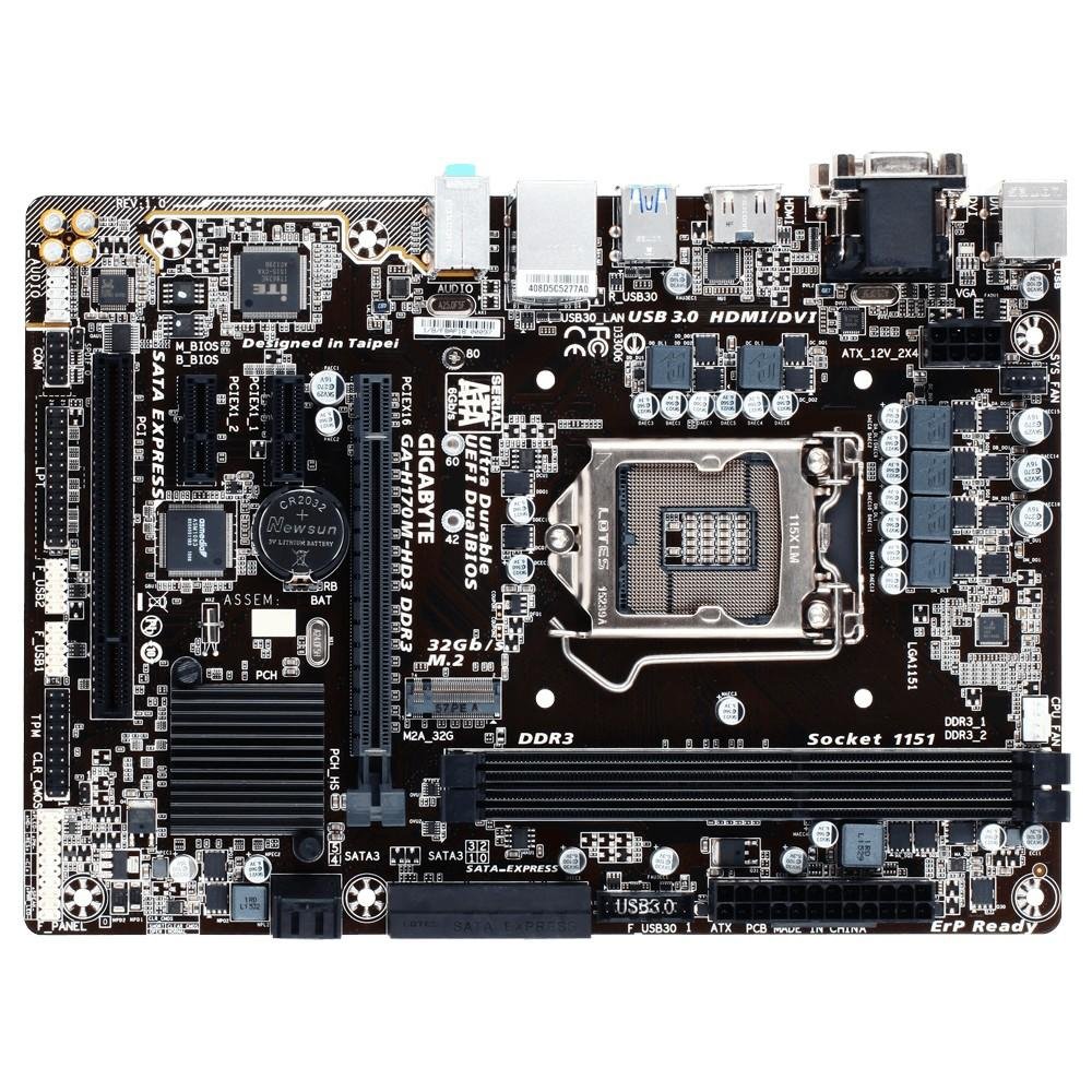 Imagem 4 de 4 do produto Placa-Mãe GIGABYTE p/ Intel LGA 1151 mATX GA-H170M-HD3 DDR3