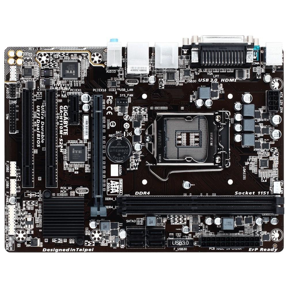 Placa-Mãe Gigabyte GA-H110M-S2PH (rev. 1.0), Intel LGA 1151, mATX, DDR4 Placa-Mãe Gigabyte GA-H110M-S2PH (rev. 1.0), Intel LGA 1151, mATX, DDR4