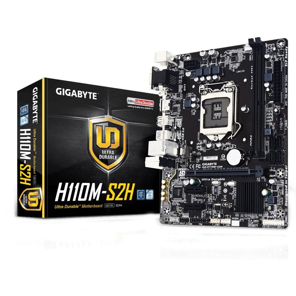 Placa-Mãe Gigabyte GA-H110M-S2H, Intel LGA 1151, mATX, DDR4 Placa-Mãe Gigabyte GA-H110M-S2H, Intel LGA 1151, mATX, DDR4