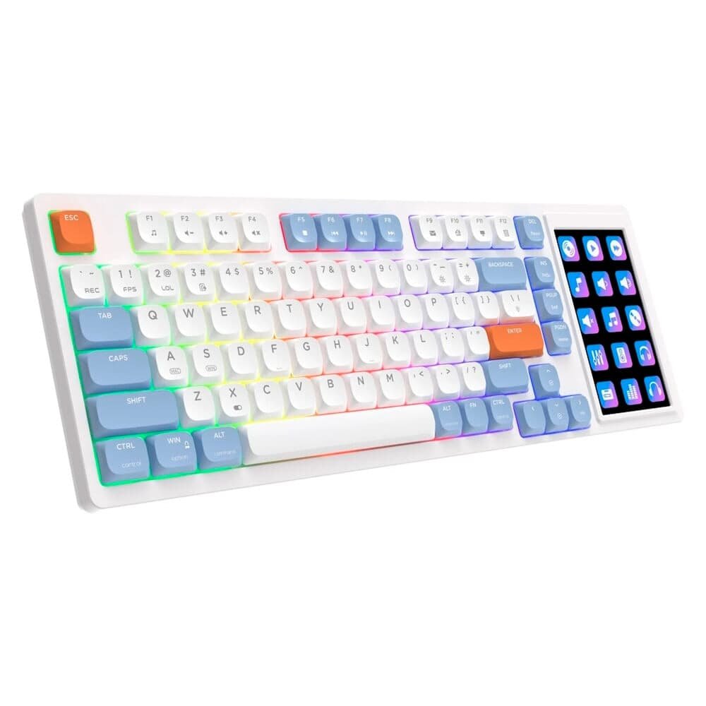 Teclado Mecânico Gamer Ajazz ( Balão.info), RGB, USB-C, Switch Huannuo Short Tea, Azul, Branco e Laranja - ( Balão.info - foto 4