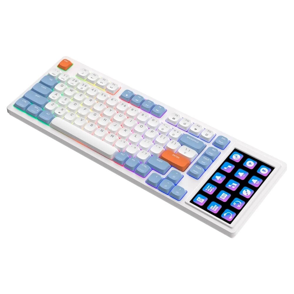 Teclado Mecânico Gamer Ajazz ( Balão.info), RGB, USB-C, Switch Huannuo Short Tea, Azul, Branco e Laranja - ( Balão.info - foto 5