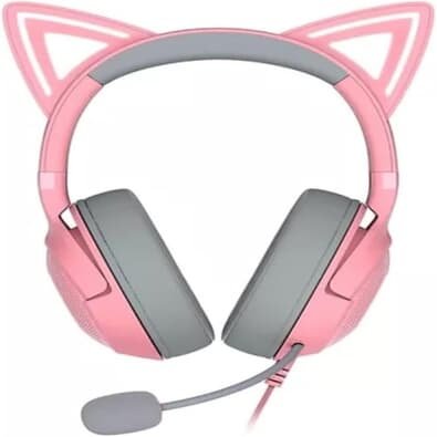 Headset Gamer Razer Kraken Kitty V2 Pro Quartz Edition, Chroma RGB, Som Surround 7.1, Drivers 50mm