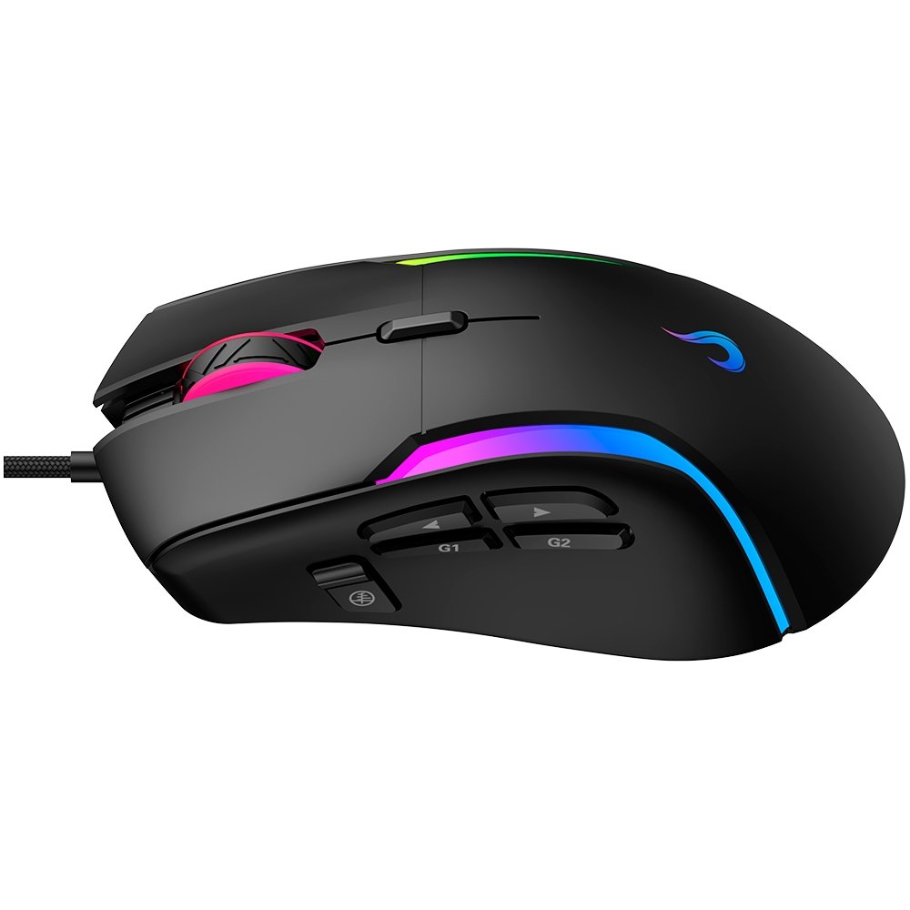 Imagem 3 de 5 do produto Mouse Gamer Rise Mode Laser Black RGB, 16000 DPI, 9 Botões, Preto - RM-MG-L-B