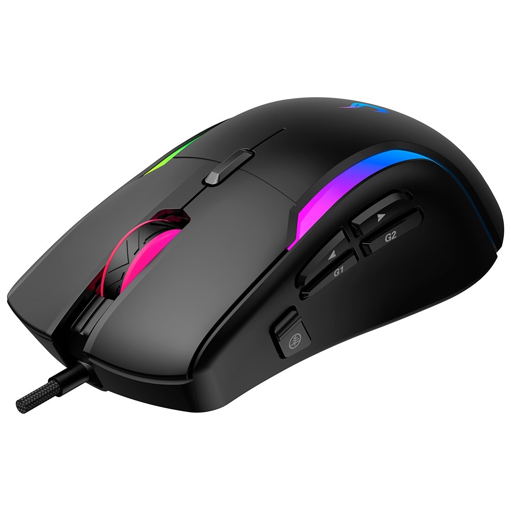 Imagem 4 de 5 do produto Mouse Gamer Rise Mode Laser Black RGB, 16000 DPI, 9 Botões, Preto - RM-MG-L-B