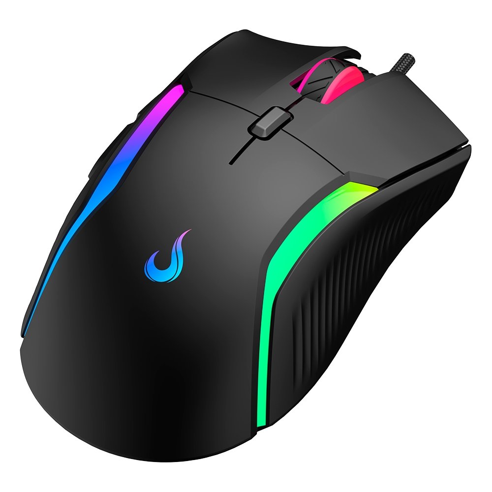 Imagem 5 de 5 do produto Mouse Gamer Rise Mode Laser Black RGB, 16000 DPI, 9 Botões, Preto - RM-MG-L-B
