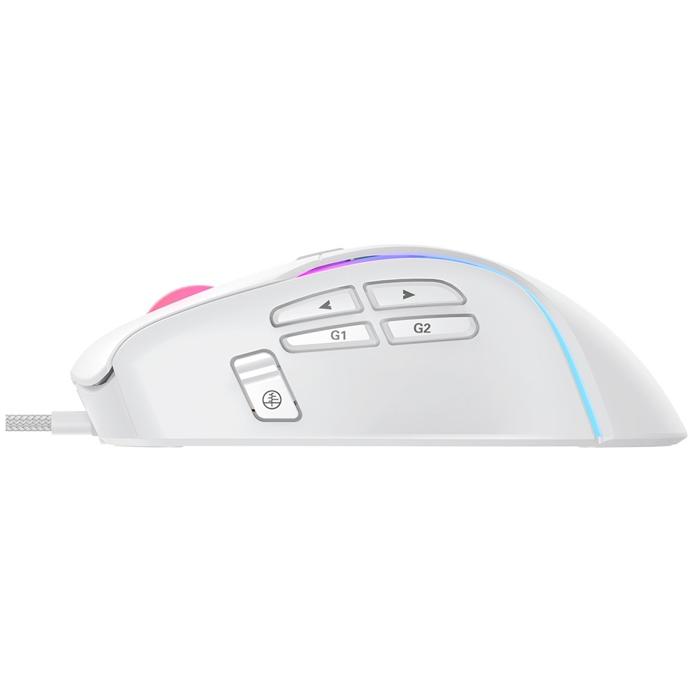Mouse Gamer ( Balão.info) Laser White RGB, ( Balão.info) DPI, 9 Botões, Branco - RM-MG-L-W - foto 2