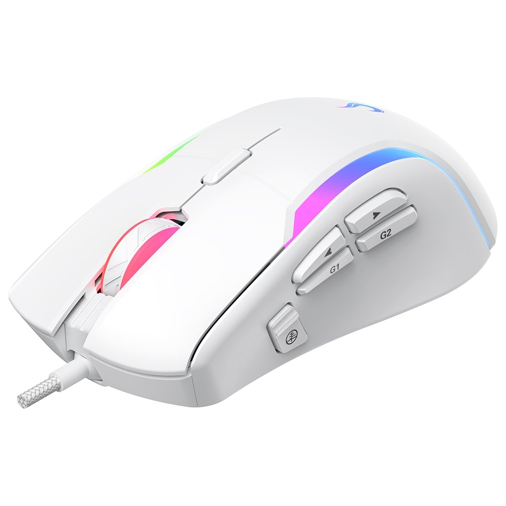 Mouse Gamer ( Balão.info) Laser White RGB, ( Balão.info) DPI, 9 Botões, Branco - RM-MG-L-W - foto 4