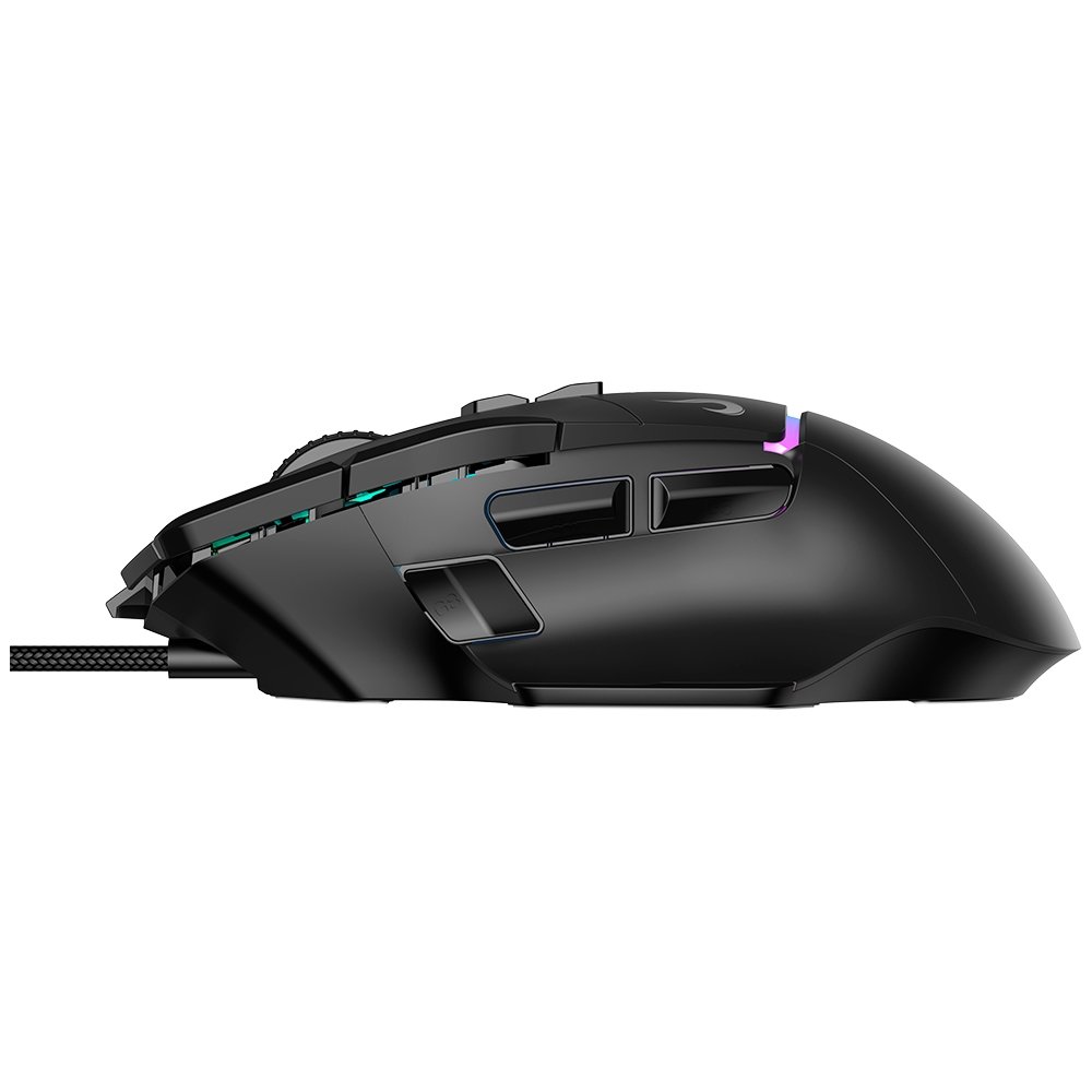 Imagem 2 de 5 do produto Mouse Gamer Rise Mode Laser Pro Black RGB, 16000 DPI, 10 Botões, Preto - RM-MG-LP-B
