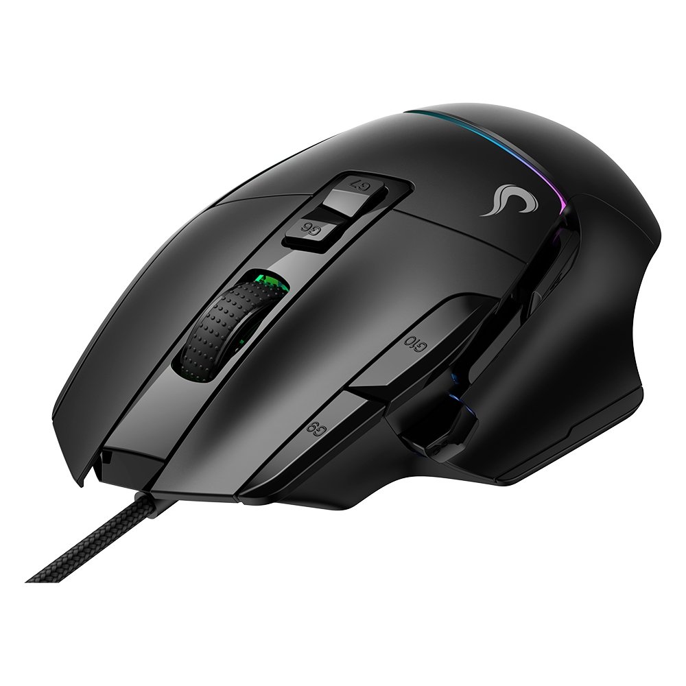 Imagem 4 de 5 do produto Mouse Gamer Rise Mode Laser Pro Black RGB, 16000 DPI, 10 Botões, Preto - RM-MG-LP-B