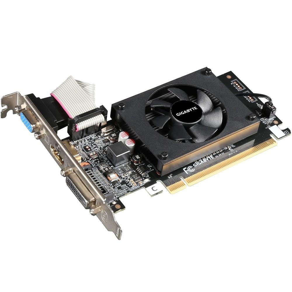 Placa de Vídeo VGA GigaByte GeForce GT 710 1GB DDR3 PCI-E GV-N710D3-1GL 1.0
