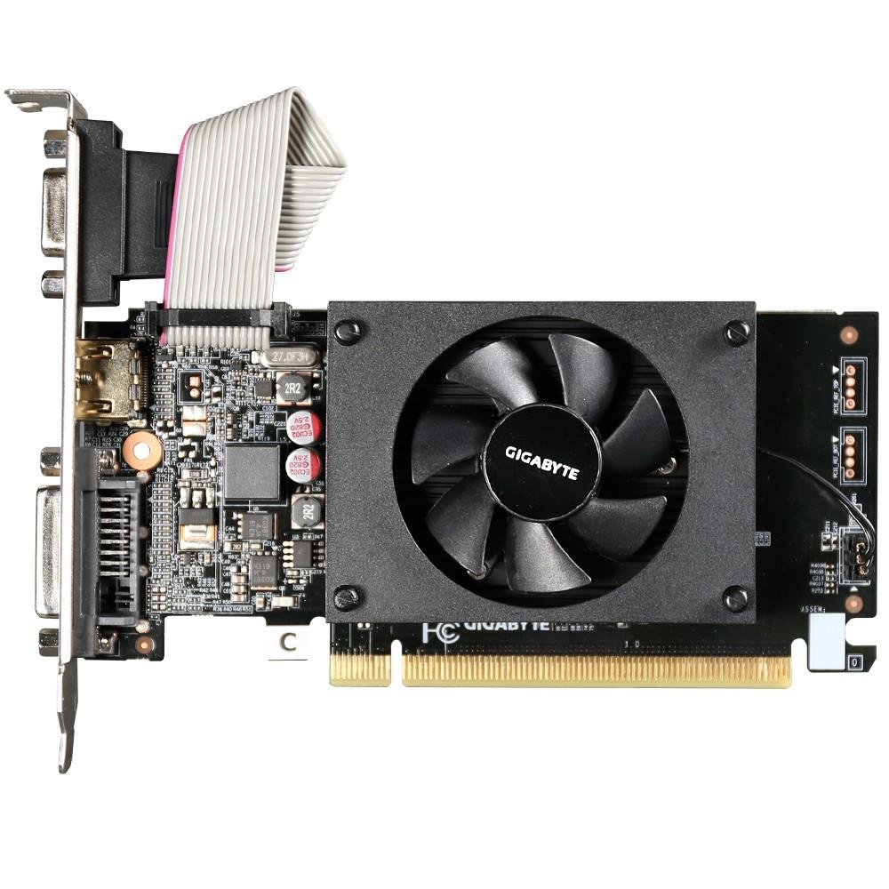 Placa de Vídeo VGA GigaByte GeForce GT 710 1GB DDR3 PCI-E GV-N710D3-1GL 1.0