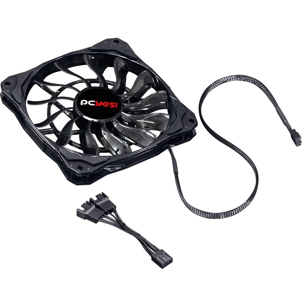 Cooler FAN PCYES Fury F3 Preto 120mm sem LED Slim – F3120SL