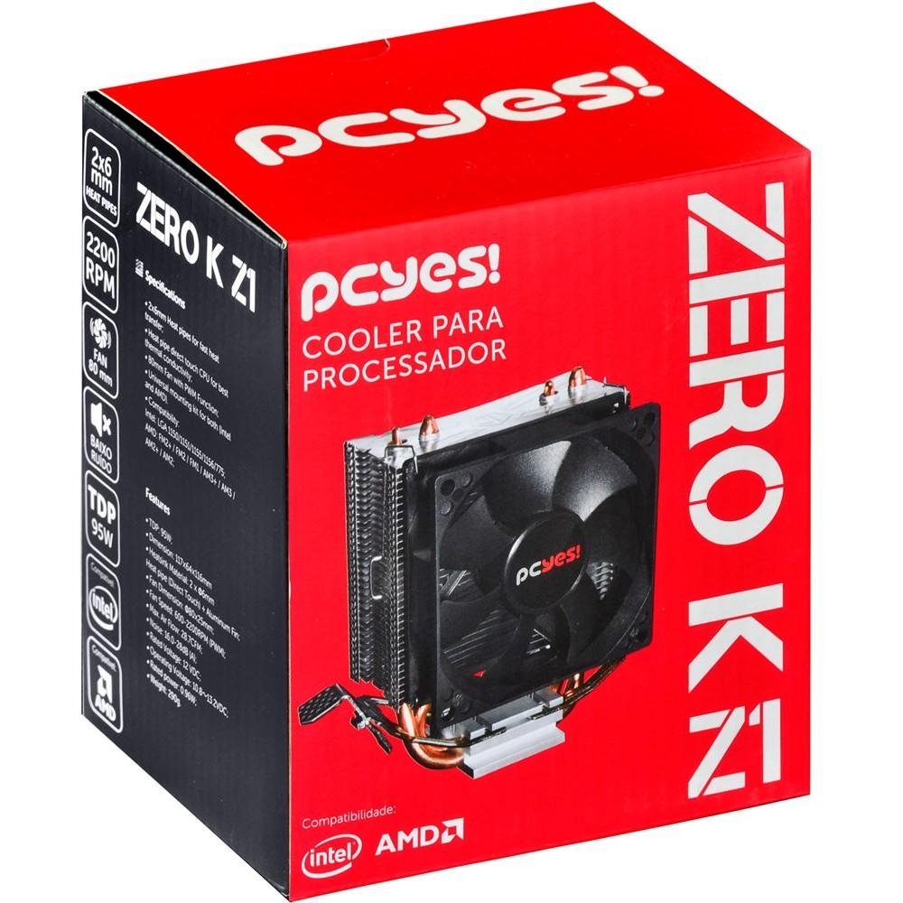 Imagem 8 de 8 do produto Cooler para Processador PCYES Zero K Z1 80mm sem LED AMD/Intel - ACZK180
