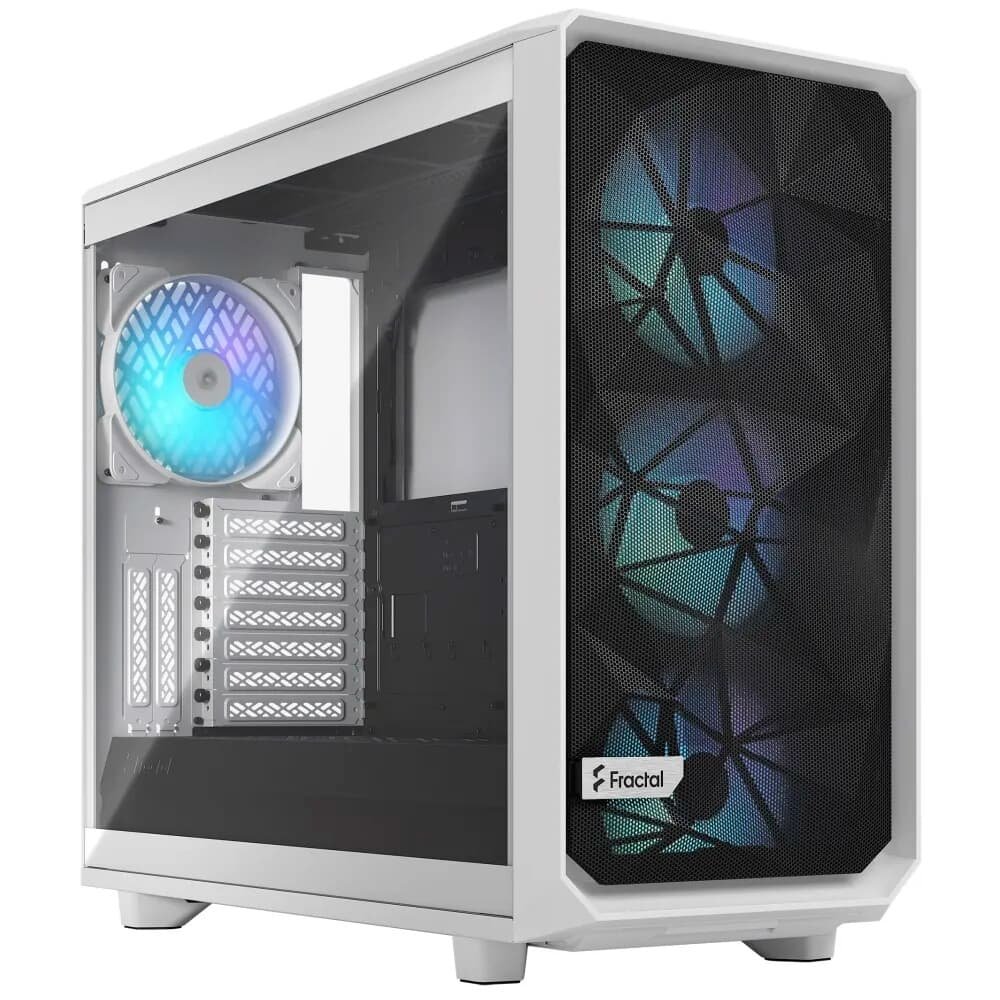 Gabinete Gamer Fractal Design Meshify 2 RGB, E-ATX, Mid Tower, Lateral em Vidro, Branco - FD-C-MES2A-08