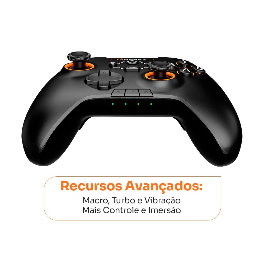Controle Husky Hunter, Com Fio, Compativel com PC/Android/iOS, 24 Botões Programáveis, RGB, Preto - HJK001PT - view 2