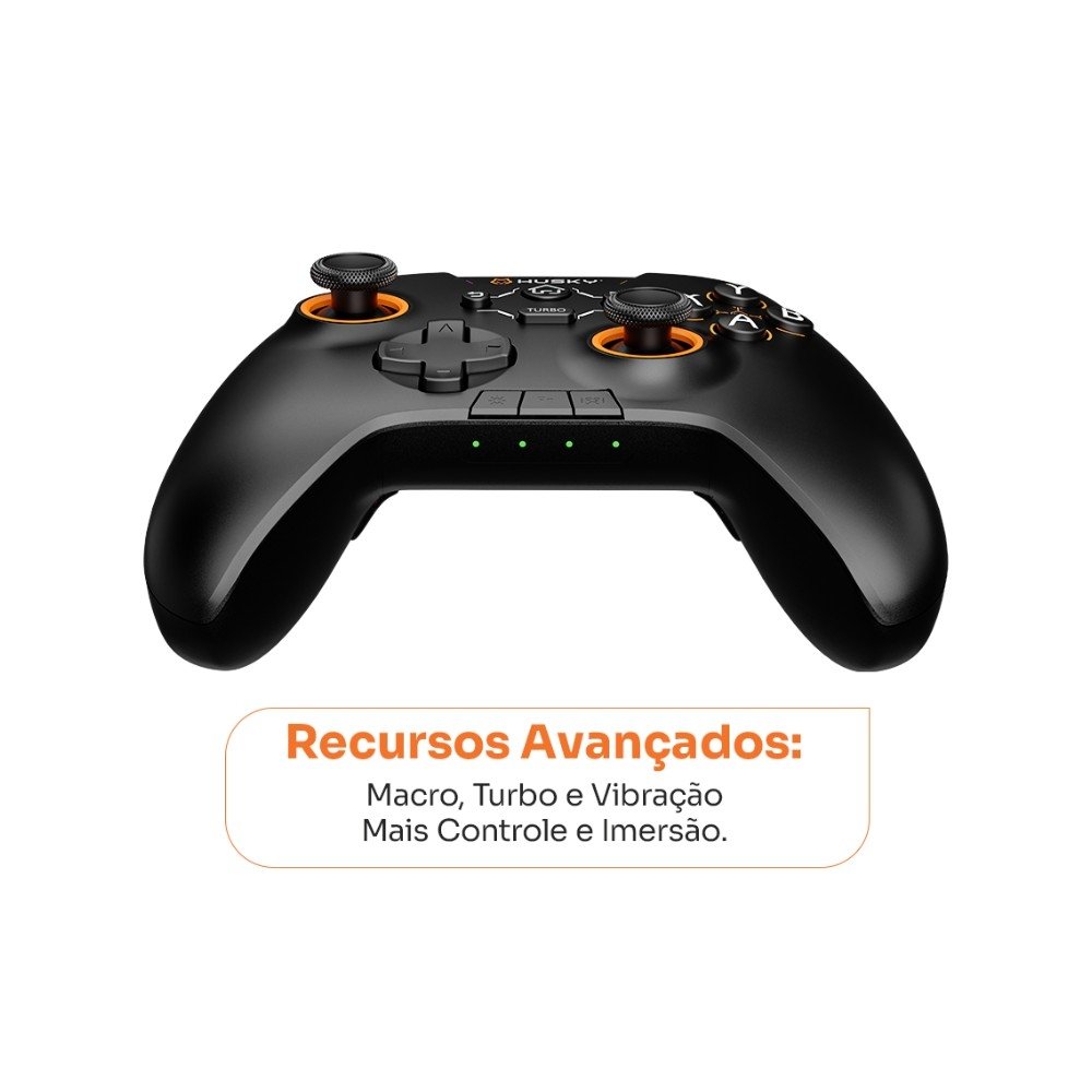 Controle Husky Hunter, Sem Fio, Compativel com PC/Android/iOS, 24 Botões Programáveis, RGB, Preto - HJK002PT - view 3
