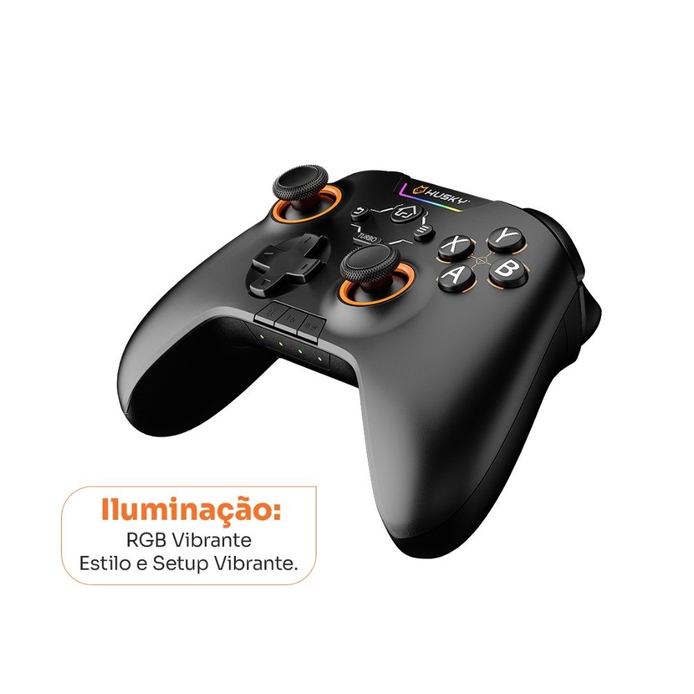 Controle Husky Hunter, Sem Fio, Compativel com PC/Android/iOS, 24 Botões Programáveis, RGB, Preto - HJK002PT - view 5