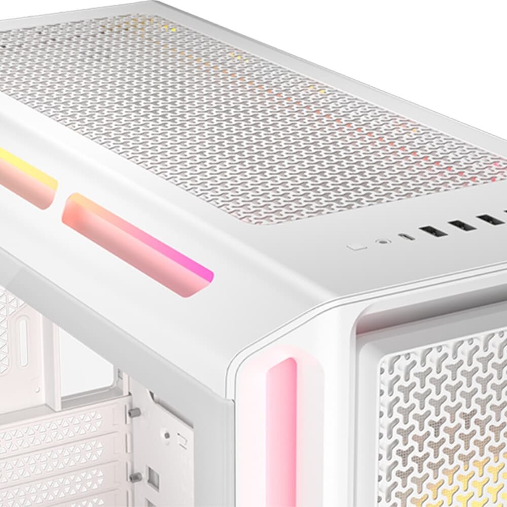 Imagem 10 de 14 do produto Gabinete Gamer Corsair iCUE Link 5000T LX RGB, Mid-Tower, E-ATX, Vidro Temperado, 3x FANs, Branco - CC-9011299-WW