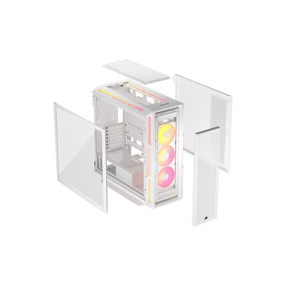 Imagem 14 de 14 do produto Gabinete Gamer Corsair iCUE Link 5000T LX RGB, Mid-Tower, E-ATX, Vidro Temperado, 3x FANs, Branco - CC-9011299-WW