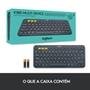 Teclado sem fio Logitech K380 com Bluetooth Easy-Switch para 3 dispositivos para PC, Mac, Chrome, Android, iOS, Apple TV, Cinza - 920-007564