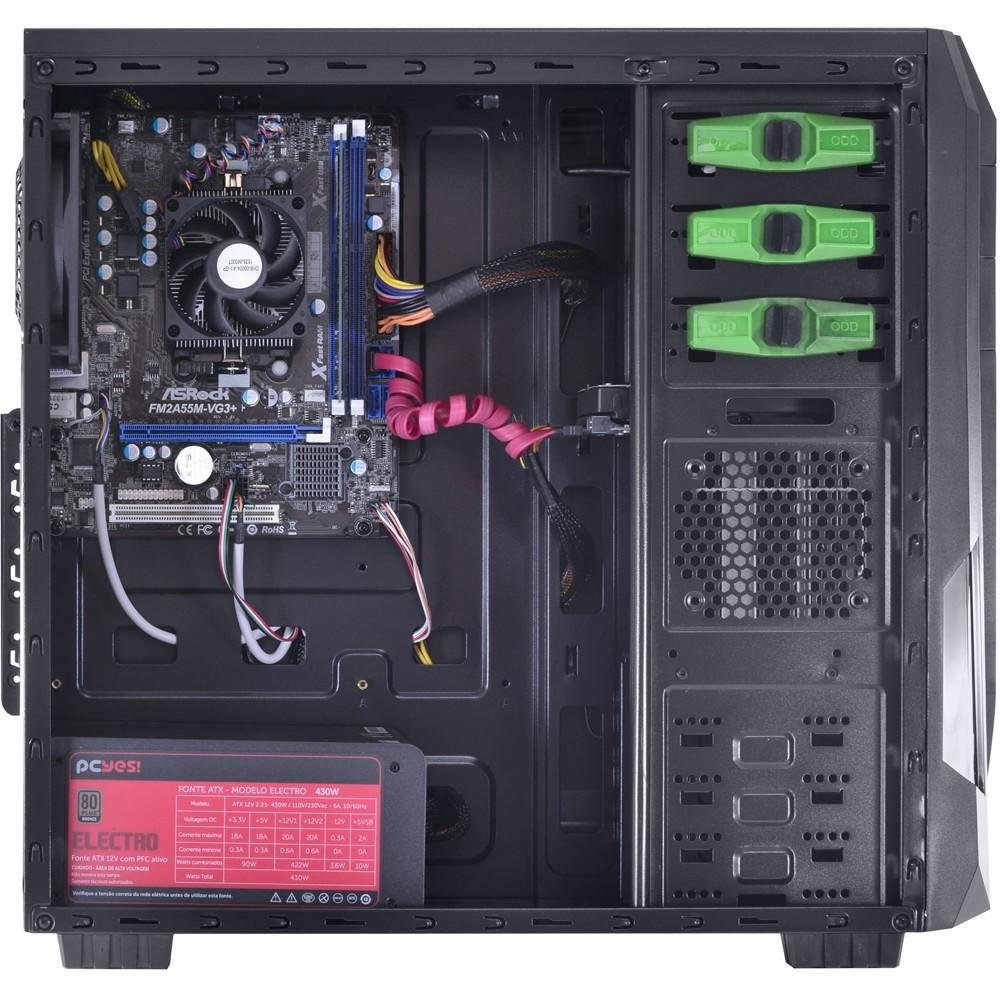 Imagem 2 de 6 do produto Computador Gamer Movva Scorist Octo APU A8-7600 FM2+ 8GB 500GB Linux MVSCOVDA85008