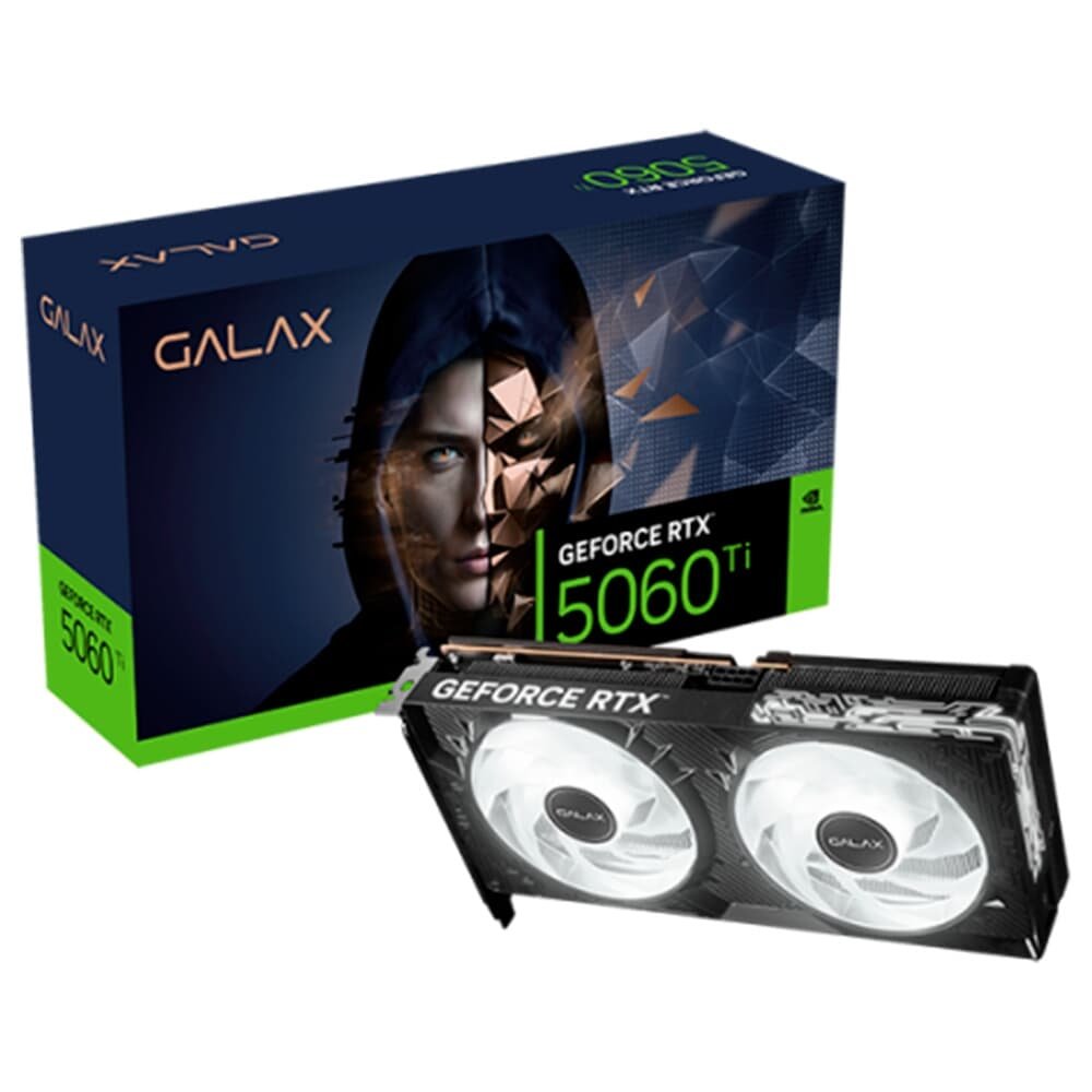 Placa de Vídeo GALAX RTX 5060 TI 1-Click OC 16GB NVIDIA GeForce, 128bits, GDDR7, DLSS 4, Ray Tracing - 56IZN8MDCPOC