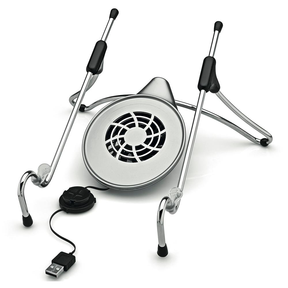 Imagem 2 de 4 do produto Suporte Ergonômico Octoo Uptable para Notebook com Cooler - Cromado/Cinza  UPC-01