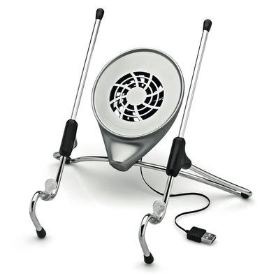 Suporte Ergonômico Octoo Uptable para Notebook com Cooler - Cromado/Cinza  UPC-01