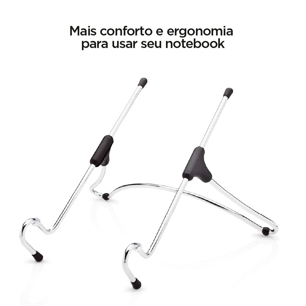 Imagem 3 de 7 do produto Suporte Octoo UpTable V2 p/ Notebook Cromado