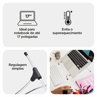 Suporte Octoo UpTable V2 p/ Notebook Cromado
