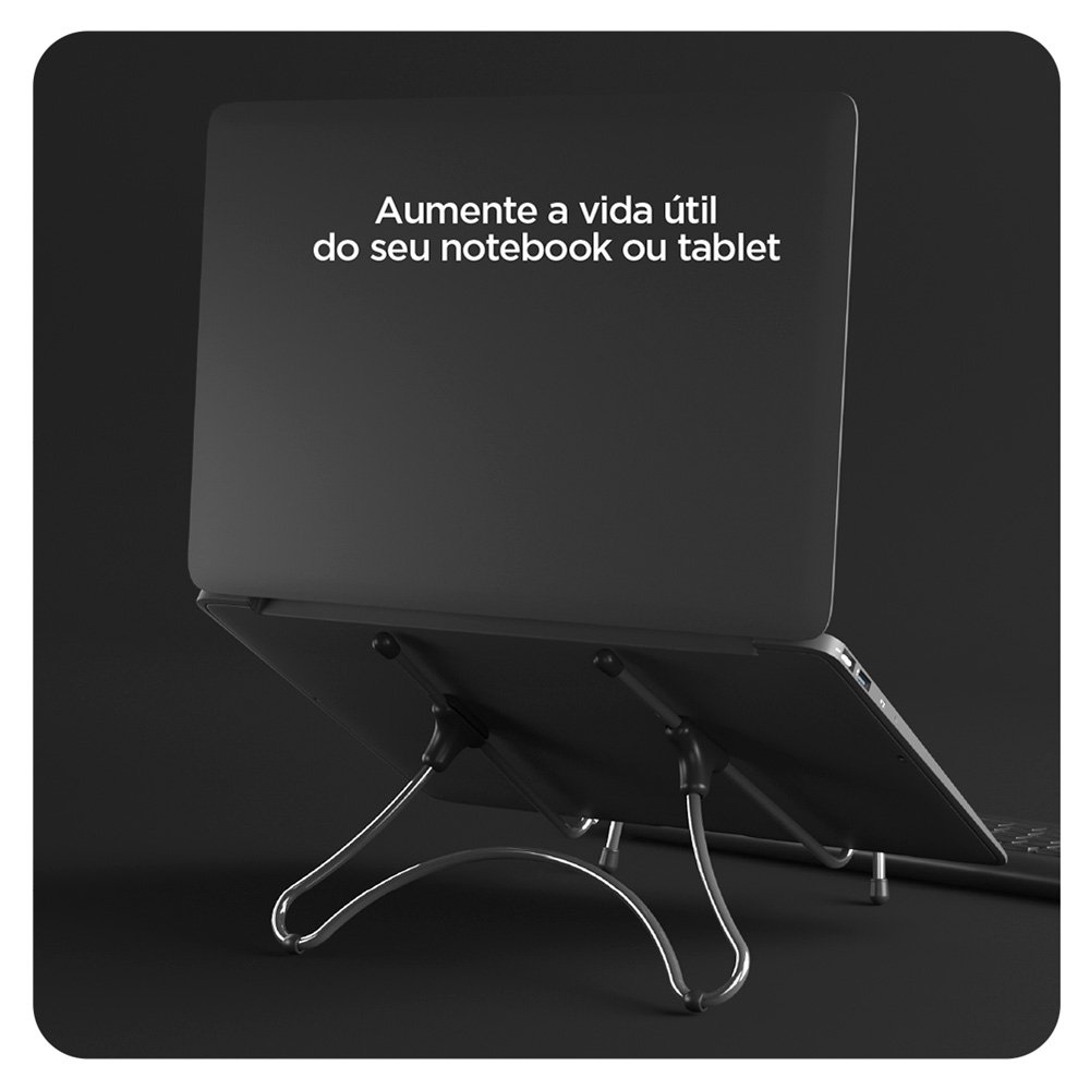 Imagem 6 de 7 do produto Suporte Octoo UpTable V2 p/ Notebook Cromado