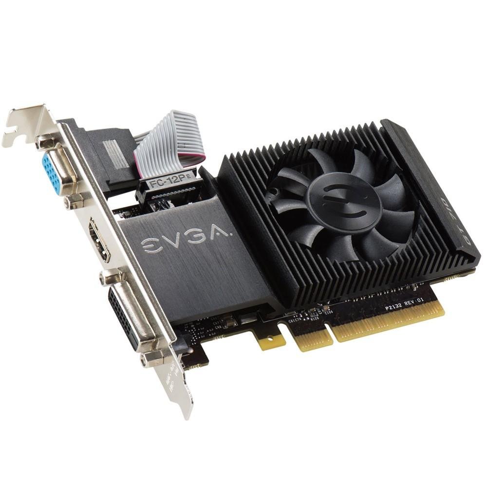 Placa de Vídeo GT 710 EVGA NVIDIA GeForce 2GB, DDR3 02G-P3-2713