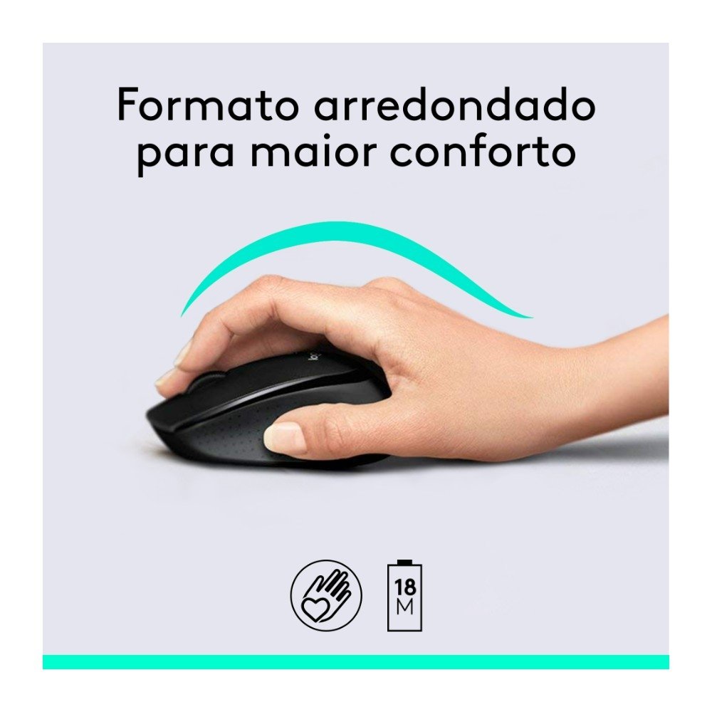 Combo Teclado e Mouse sem fio ( Balão.info) MK345 com Teclado com Apoio e Mouse Destro, USB, Pilhas Inclusas e Layout ( Balão.info) - 920-( Balão.info - foto 3