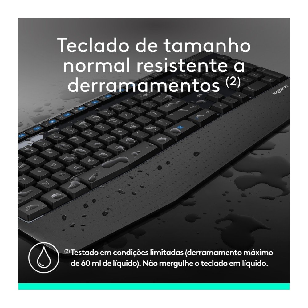 Combo Teclado e Mouse sem fio ( Balão.info) MK345 com Teclado com Apoio e Mouse Destro, USB, Pilhas Inclusas e Layout ( Balão.info) - 920-( Balão.info - foto 4