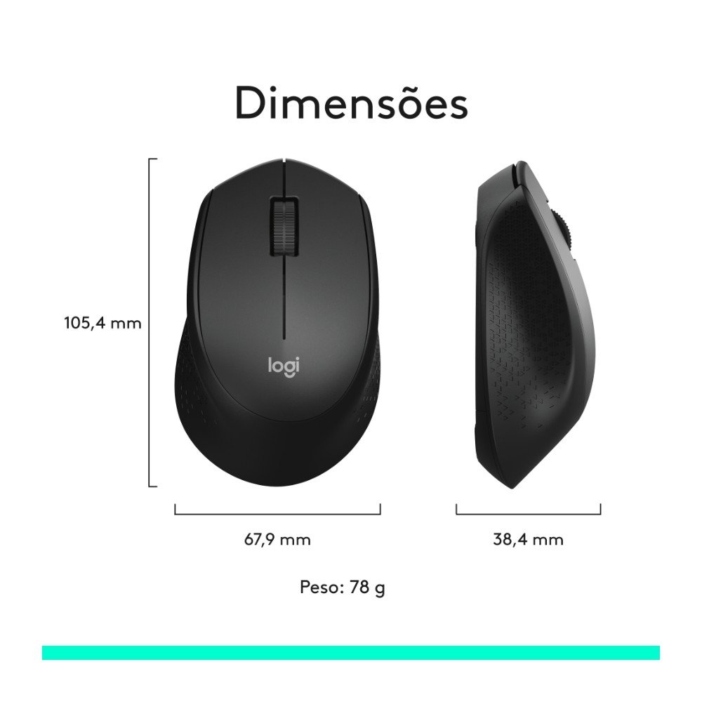Combo Teclado e Mouse sem fio ( Balão.info) MK345 com Teclado com Apoio e Mouse Destro, USB, Pilhas Inclusas e Layout ( Balão.info) - 920-( Balão.info - foto 10