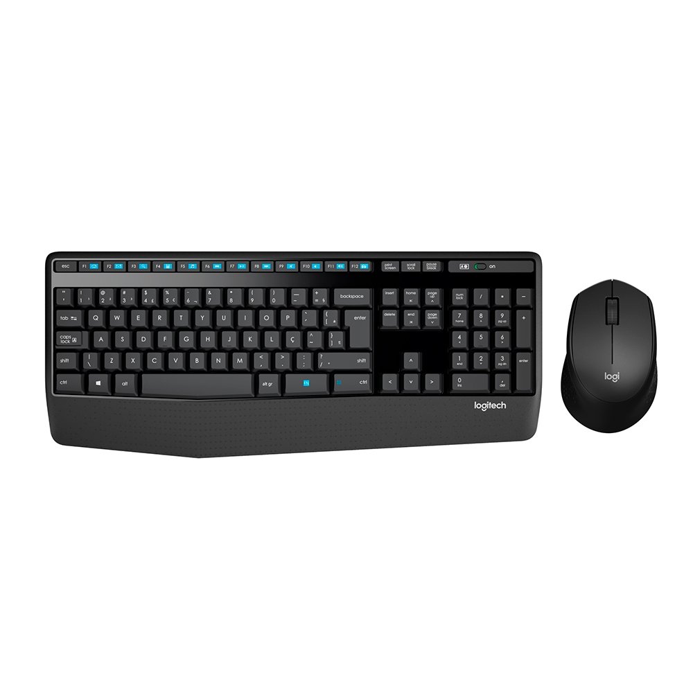 Combo Teclado e Mouse sem fio Logitech MK345 com Teclado com Apoio e Mouse Destro, USB, Pilhas Inclusas e Layout ABNT2 - 920-007821
