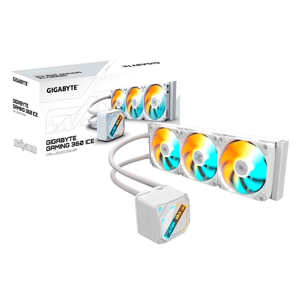 Water Cooler Gigabyte Gaming 360, RGB, 360mm, AMD e Intel, Branco - GP-GIGABYTE GME 360I Water Cooler Gigabyte Gaming 360, RGB, 360mm, AMD e Intel, Branco - GP-GIGABYTE GME 360I