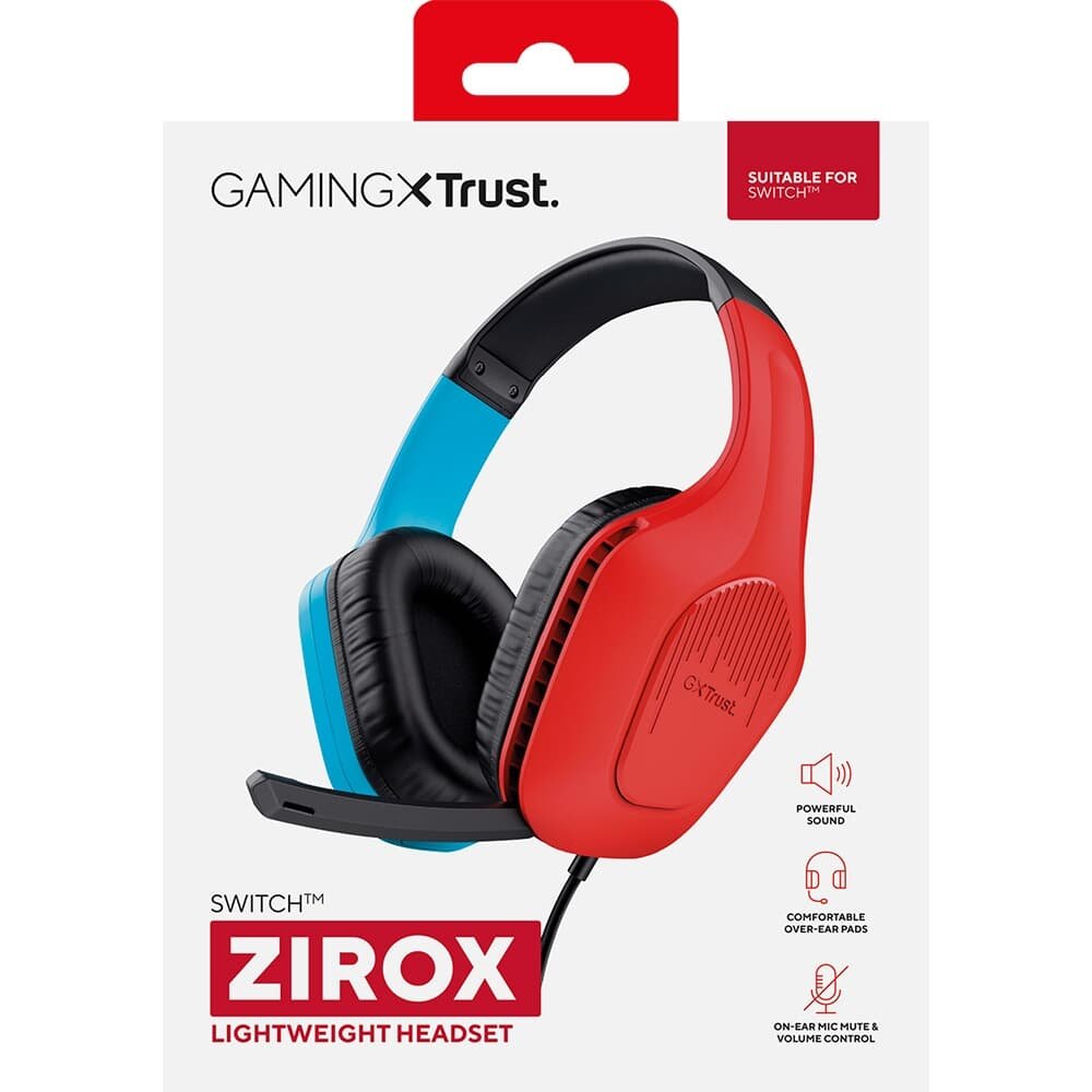 Headset Gamer GXTrust 416S Zirox para Nintendo Switch, P3, Design Leve, Azul e Vermelho - ( Balão.info - foto 9